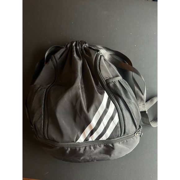 Basketball Black & White Drawstring Backpack - Picture 7 of 8